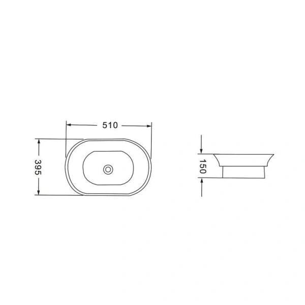 Раковина Vincea 51 см накладная VBS-205