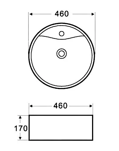 Раковина Azario 46 см накладная AZ-3018
