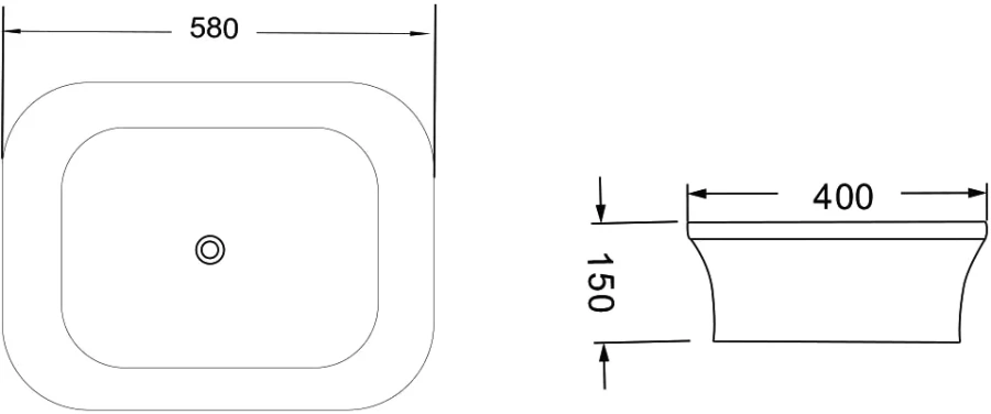 Раковина Vincea 58 см накладная VBS-204