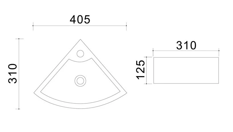 Раковина Azario 43.5 см угловая AZ-4299