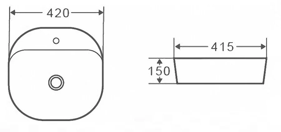 Раковина Grossman 42 см накладная GR-3028
