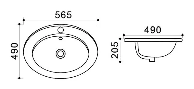 Раковина Azario 56.5 см встраиваемая AZ-T808