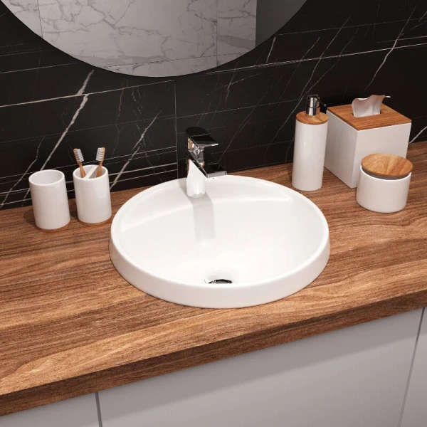 Раковина Sanita Luxe Art 43 см врезная WB.IN/Art/43-C/WHT.G/S1