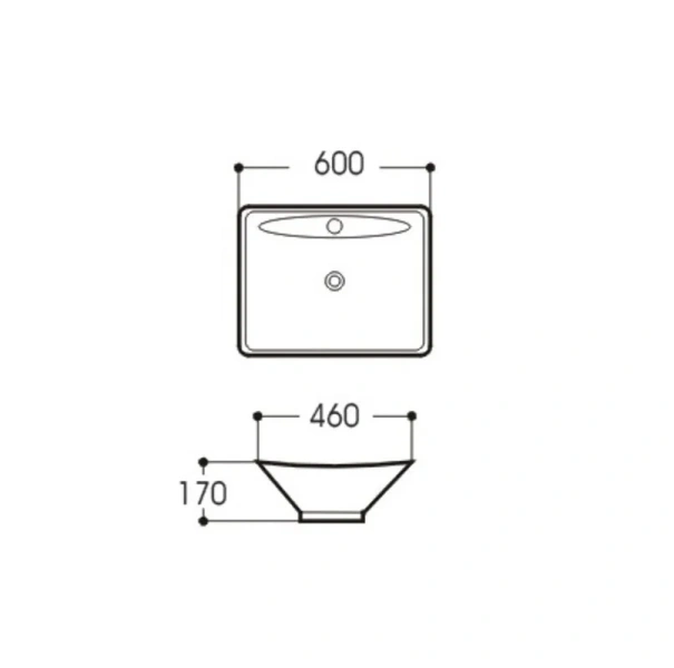Раковина Акватек 60 см на столешницу AQ5518-00