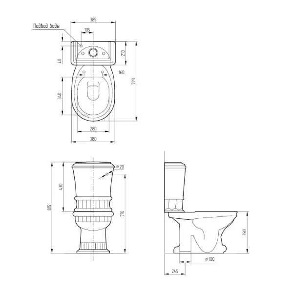 Раковина OWL 1975 Гамма 55 см накладная 30366