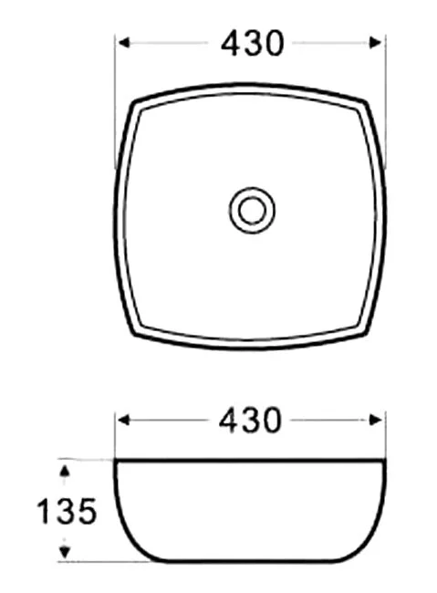 Раковина Azario 43 см накладная AZ-2076