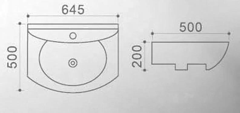 Раковина Azario 64.5 см подвесная AZ-4196