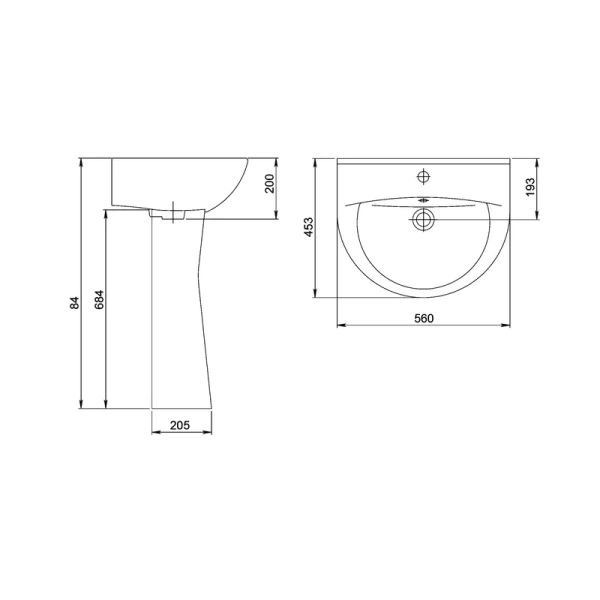Раковина Santeri Виктория 56 см крап на белом 131116S0111B0